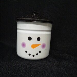 Snowman canister for candle or candy or other stash